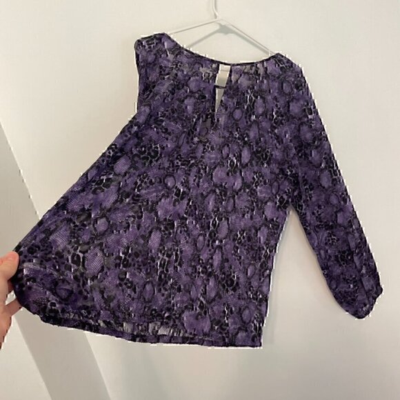 LANE BRYANT Plus Size Purple Black Snake Snakeskin Animal Cutout Long Sleeve Top - Picture 12 of 12